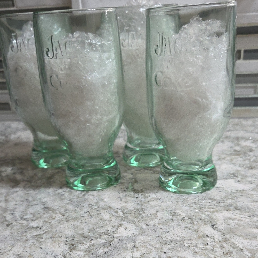 Jack Daniels Embossed Green Glass Set
